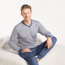 ISA Pyjama lang V-Ausschnitt