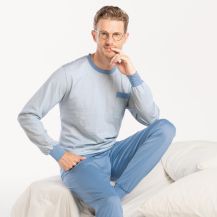 ISA Pyjama lang Rundhals Bündchen